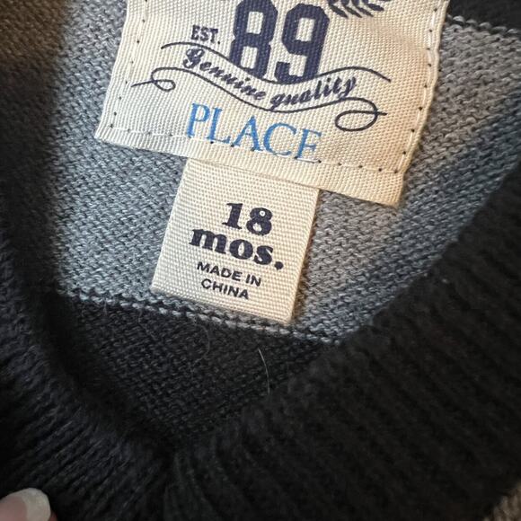 Boys Mixed Knit Argyle V Neck - Picture 3 of 5